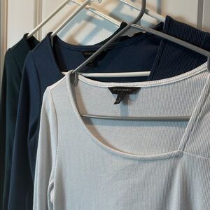 (3) Banana Republic Cotton Long Sleeve Tops